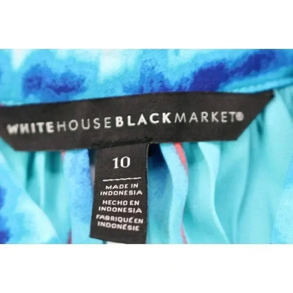 White House Black Market Pleated Maxi Skirt-Tie Dye-Size 10-Side Slits-Side Zip - Picture 5 of 8